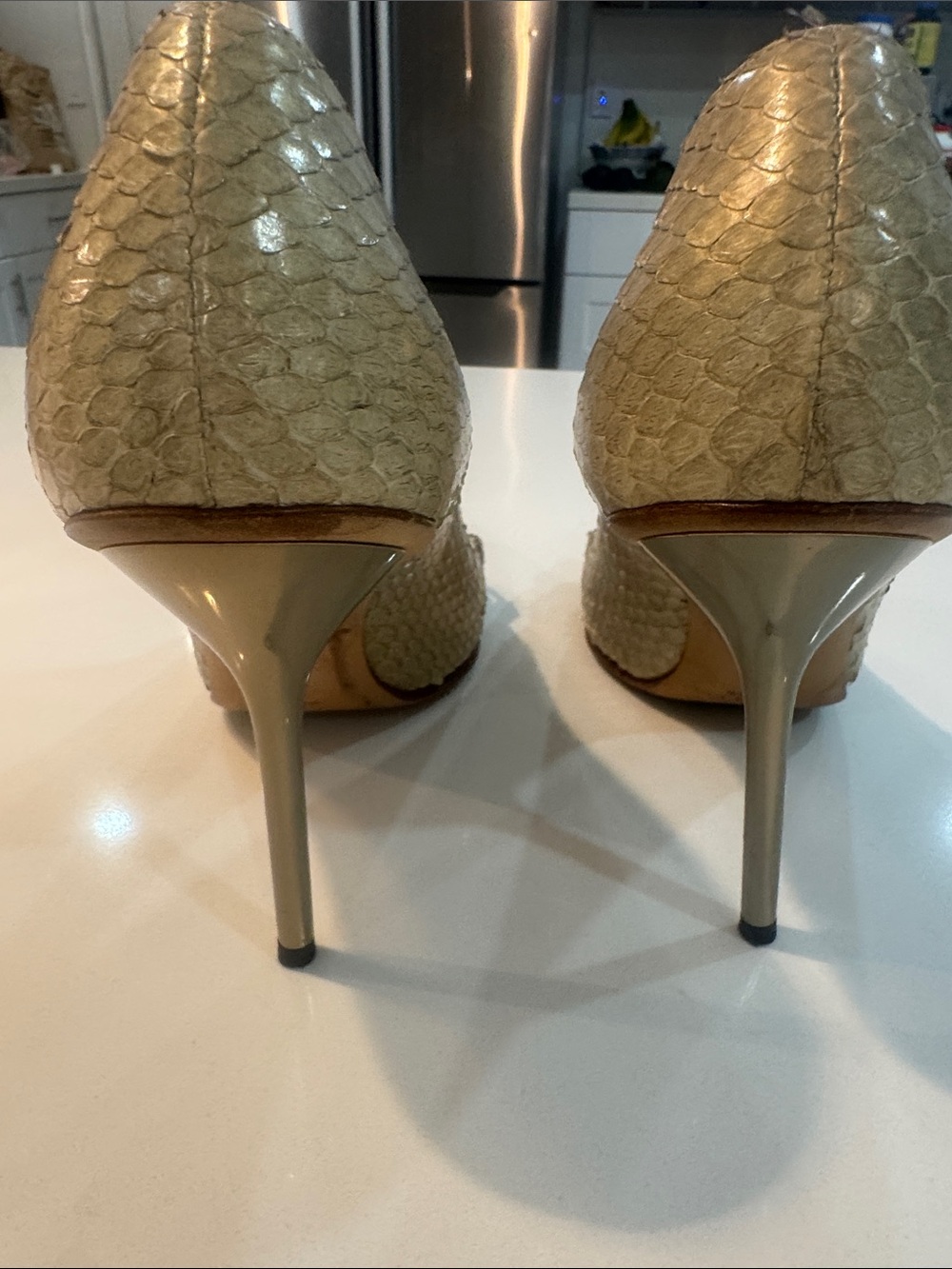 GUCCI 2004 “Tom Ford” Women's Pointed Toe Stiletto Pump in Light Beige -snake - Picture 17 of 17